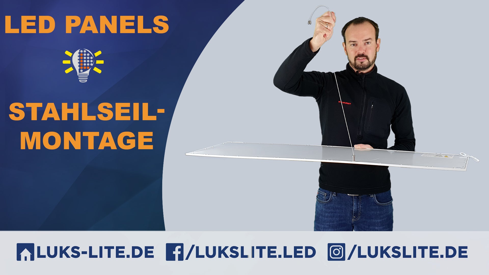 Seilmontage für LED Panels