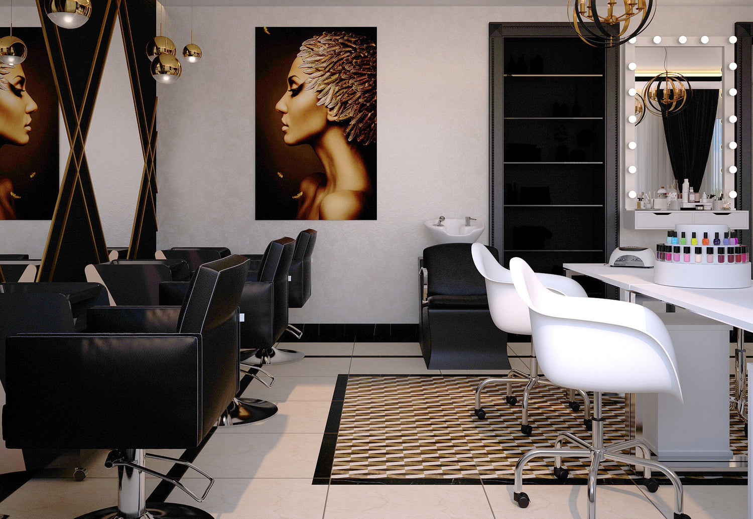 LED-Beleuchtung für Friseursalon