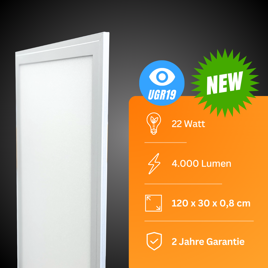 PREMIUM UGR 19 LED Panel 120x30cm | neutralweiß