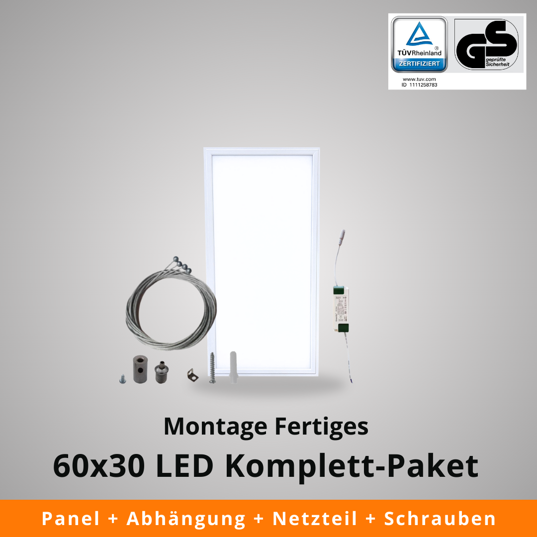 60x30 LED Komplett-Paket in neutralweiß (Abhängung)