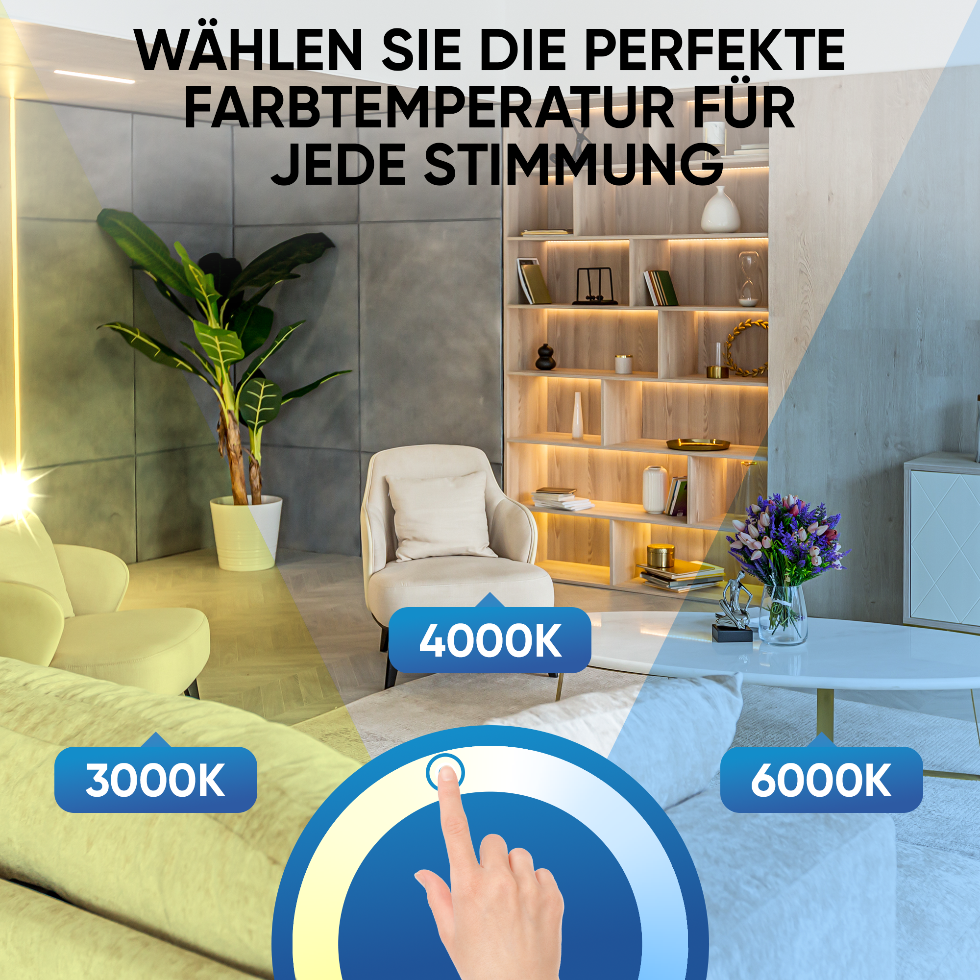 LED Panel 120x30cm | CCT | 40W | 3000-6000K | 3600 Lumen + Fernbedienung