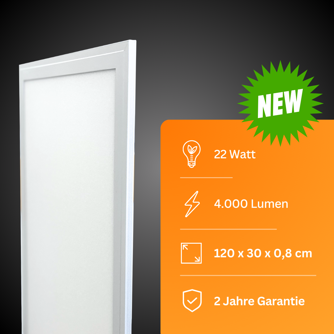 PREMIUM LED PANEL 120x30cm | neutralweiß