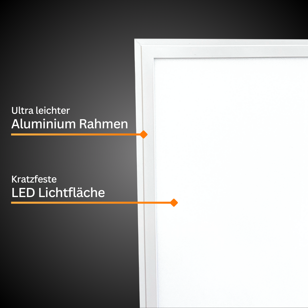 5 Stück: High Lumen Backlight LED Panel 62x62 cm | 6000 Kelvin kaltweiß | 28 Watt | 4000 Lumen