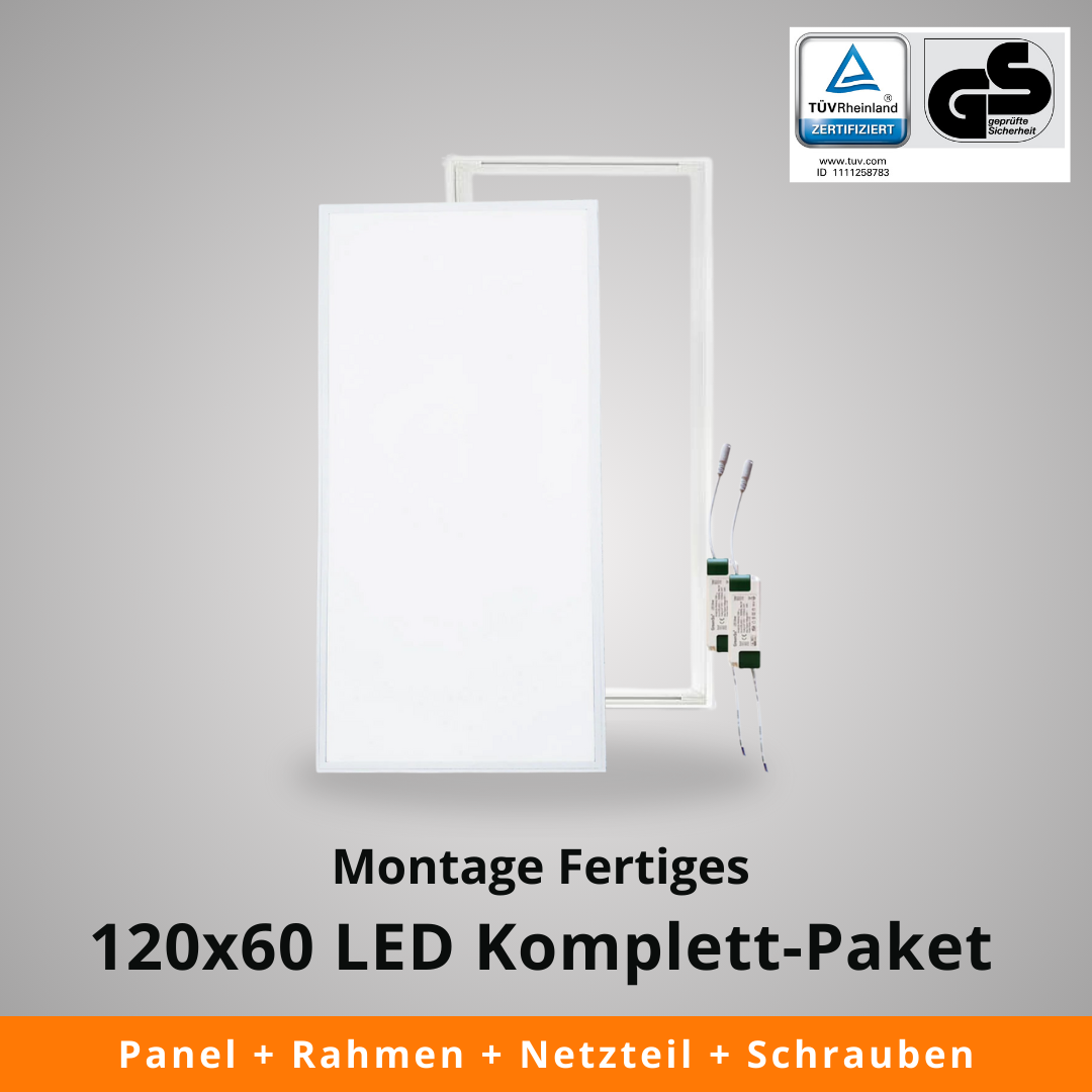120x60 High Lumen UGR 19 LED Komplett-Paket in neutralweiß (Deckenmontage)