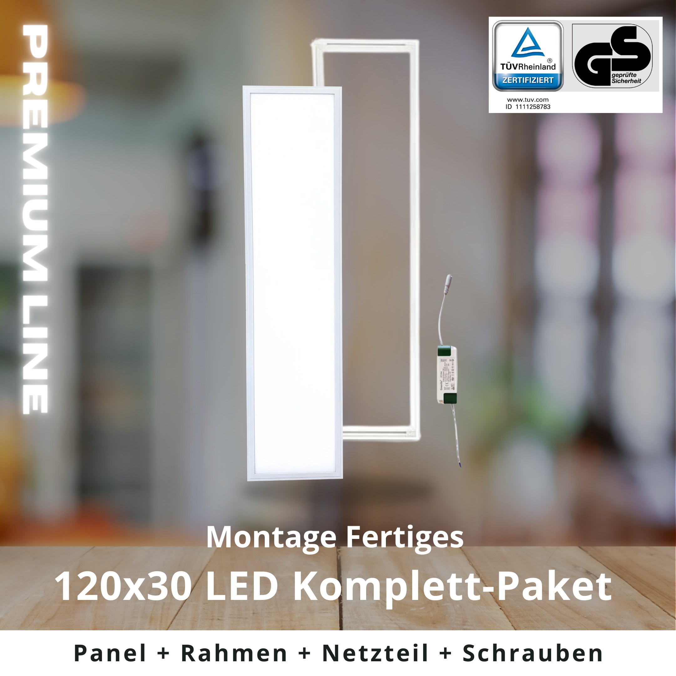 PREMIUM LED PANEL 120x30cm | warmweiß (Deckenmontage)