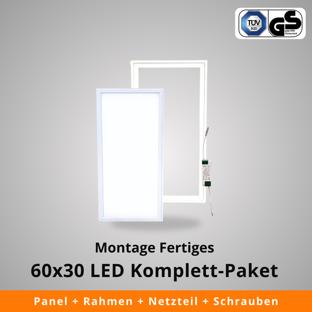 60x30 LED Komplett-Paket in neutralweiß (Deckenmontage)