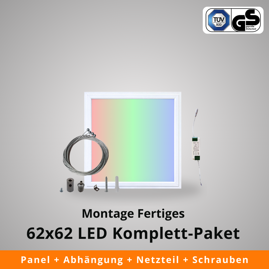 RGB+CCT LED Panel 62x62cm (Seilabhängung)