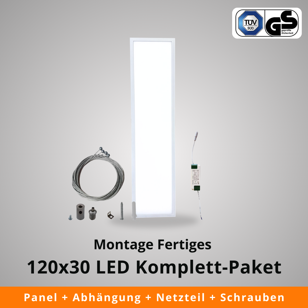 120x30 LED Komplett-Paket in neutralweiß (Abhängung)